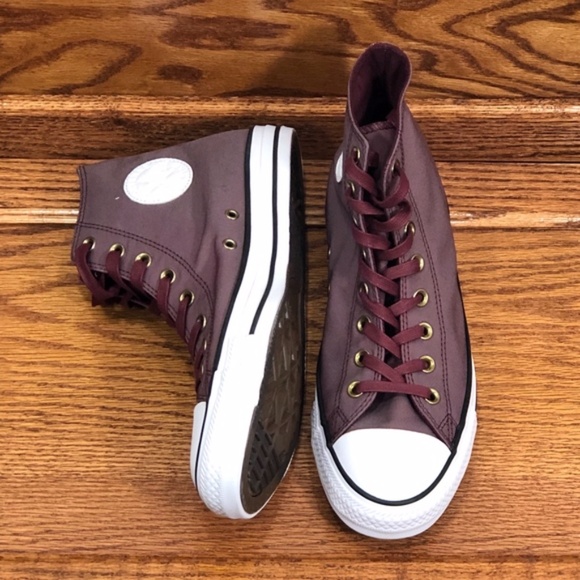 Converse CTAS Hi Deep Bordeaux White Black Shoes - Picture 4 of 8